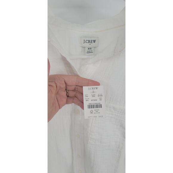 NWT J Crew Gauze button-up shirt white xs Retail $79.50 - Picture 3 of 6